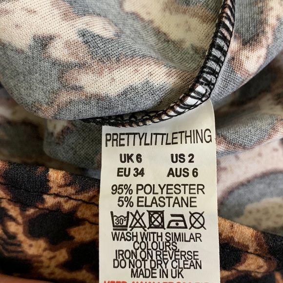 PRETTYLITTLETHING Leopard Print Strappy Cup Detail Midi Dress Sz 2 - Picture 11 of 11